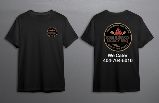 John & Shug’s Legacy BBQ “Fired by Love” Tee